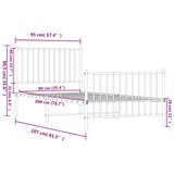  Metalni okvir kreveta uzglavlje i podnožje bijeli 90 x 200 cm | shoptok.hr
