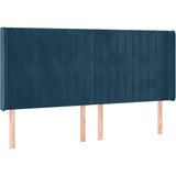  Uzglavlje s ušima tamnoplavo 183x16x118/128 cm baršunasto | Eponuda.com