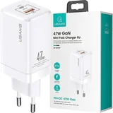 T41 OMREŽNI POLNILEC USB-C USB POLNILEC 47W PD QC HITRO POLNJENJE BEL, (21974875)
