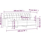  Trosjed s ukrasnim jastucima boja vina 180 cm od tkanine | shoptok.hr