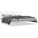 vidaXL Kovinski posteljni okvir z vzglavjem bel 200x200 cm, (21151846) | Shoptok.si