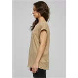 UC Curvy Women's soft taupe t-shirt with extended shoulder