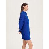 Reserved mini srajčna obleka - modra | Shoptok.si