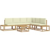 vidaXL Set vanjskih sofa 5 Komad Bijela i krem Poliester - Bijela i krem | shoptok.hr