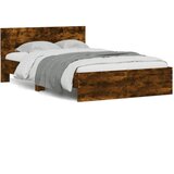Furnova Posteljni okvir z vzglavjem dimljen hrast 120x190 cm, (21934704) | Shoptok.si