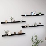 vidaXL Stenske police 4 kosi črne 100x9x3 cm, (20620928) | Shoptok.si
