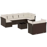 vidaXL 10-dijelni set vrtnih sofa od poliratana s jastucima smeđi | shoptok.hr