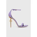 Elisabetta Franchi Usnjeni sandali vijolična barva, SA23B41E2