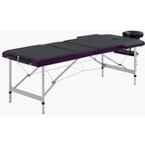  stol za masažu s 3 zone aluminijski crno-ljubičasti | shoptok.hr