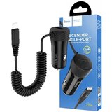 Hoco Auto punjač za Lightning kabelom, 1 x USB, 2.4 A max. - Z21A Ascender Lightning, Crni Cijene