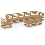  Vrtna sedežna garnitura 9-delna medeno rjava trdna borovina, (20974702) | Shoptok.si