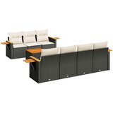 Maison Chic Seti vrtnega pohištva - Vrtna garnitura - Vrtni pohištvo set 8-delna z blazinami črn poli ratan, (21800502) | Shoptok.si