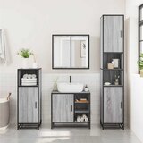  3-dijelni set kupaonskog namještaja siva boja hrasta drveni | shoptok.hr