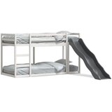 vidaXL Pograd s toboganom in lestvijo bel 80x200 cm trdna borovina | Shoptok.si