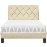  Postelja z vzmetnico krem 100x200 cm blago, (21829540) | Shoptok.si