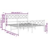  Metalni okvir kreveta uzglavlje i podnožje crni 150x200 cm | shoptok.hr