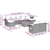 vidaXL 10-dijelni set vrtnih sofa s jastucima crni od poliratana | shoptok.hr