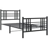  Metalni okvir kreveta uzglavlje i podnožje crni 90x190 cm | shoptok.hr