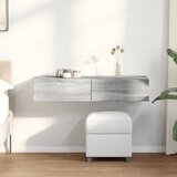 vidaXL Stenska polica s predali siva sonoma 100x36x19 cm inž. les Cene