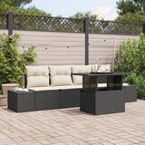 vidaXL 5-dijelni vrtni sofa set s jastučićima crni poli ratan Cijene