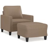  Fotelja s tabureom boja cappuccina 60 cm od umjetne kože | shoptok.hr