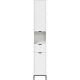 vidaXL Visoka kopalniška omara Bela 31.5 x 33 x 190 cm Konstruiran les | Shoptok.si