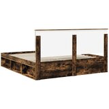  Krevetna konstrukcija s uzglavljem Dimljeni hrast 180 x 200 cm | shoptok.hr