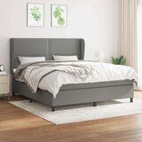 Box spring postelja z vzmetnico temno siva 180x200 cm blago, (20894589) | Shoptok.si