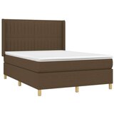  Box spring postelja z vzmetnico LED temno rjava 140x190cm blago, (20902230) | Shoptok.si
