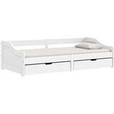  The Living Store Dnevna postelja z 2 predaloma IRUN bela 90x200cm trdna borovina - Dnevna Postelja, (21497974) | Shoptok.si
