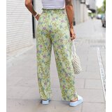 Gemre Green wide pants with flowers Vertemate | Shoptok.si