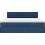 vidaXL Otomanski posteljni okvir z vzmetnico moder 160x200 cm blago | Shoptok.si