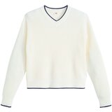 Levi's Puloverji Reese Vneck Sweater Tofu Cotton Bela | Shoptok.si