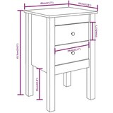  Nočna omarica 2 kosa črna 40x35x61,5 cm trdna borovina, (20732193) | Shoptok.si