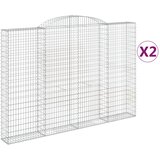  Obokane gabion košare 2 kosa 300x30x200/220 cm pocinkano železo | Shoptok.si
