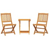  3-dijelni sklopivi vrtni blagovaonski set od drva bagrema Smeđa | shoptok.hr
