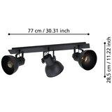 Eglo stropni reflektor Barnstaple 1, 3 x E27, crna, 75 cm, 43433 | shoptok.hr