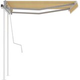 vidaXL Tenda na ručno uvlačenje sa stupovima 3 x 2 5 m žuto-bijela | shoptok.hr