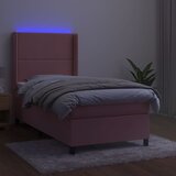  box spring s madracem LED ružičasti 80x200 cm baršunasti | shoptok.hr