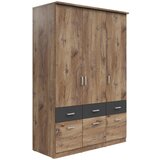 Lesnina-XXXL omara za oblačila brando 3, hrast, temno siva, š. 136 cm | Shoptok.si
