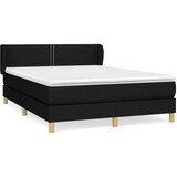  Box spring postelja z vzmetnico črna 140x200 cm blago | Shoptok.si