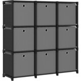Furnova Regal z 9 škatlami črn 103x30x107,5 cm blago, (21932072) | Shoptok.si
