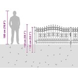  Kapija s vrhom u obliku koplja Siva 404 x 100 cm Čelik | shoptok.hr