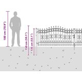  Vrat z konico KAMPEN 404 x 100 cm Jeklo Siva Zaklenljivo, (5000300987) Slike