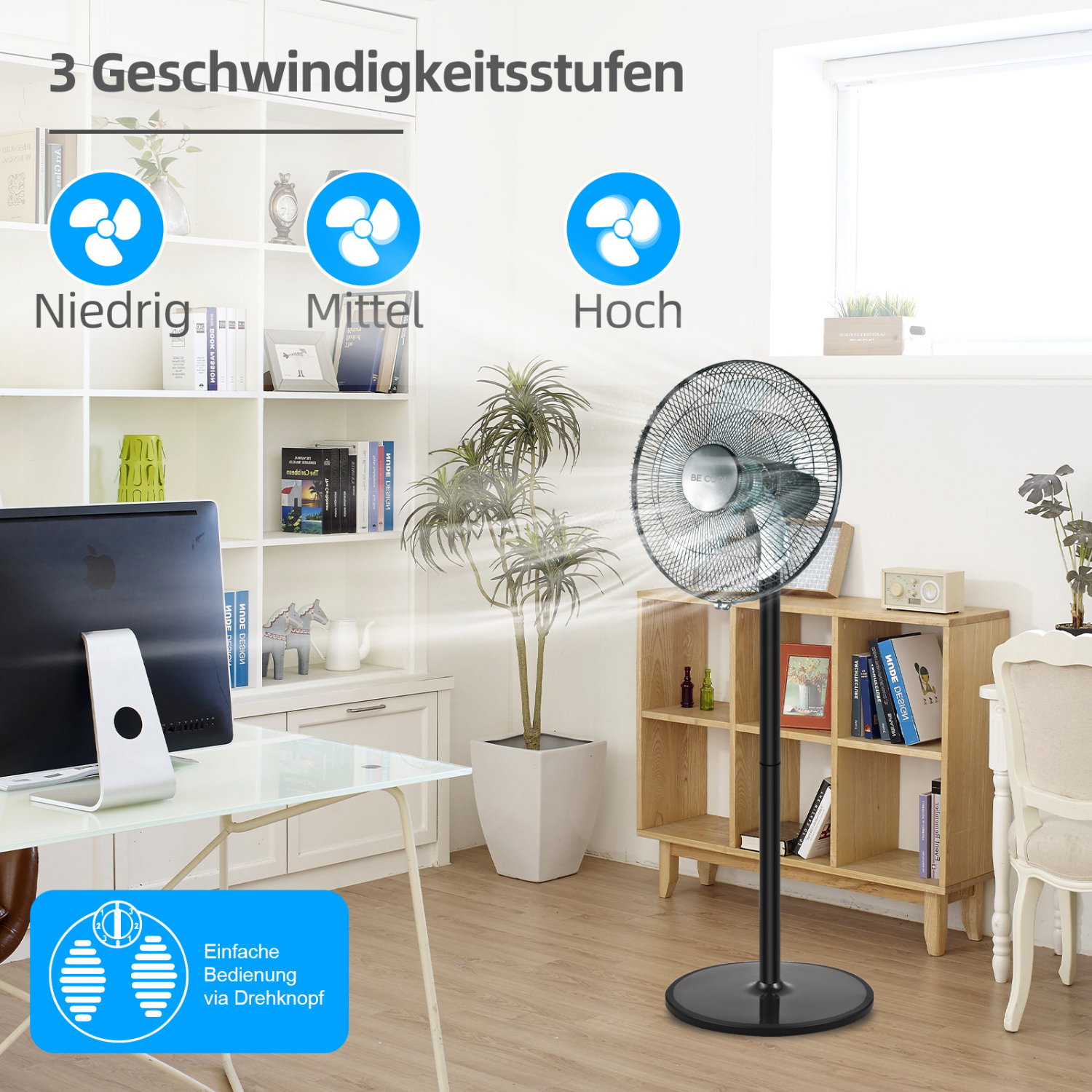 BE COOL ventilator BC40STTI2202 40cm 2 u 1 crni | shoptok.hr
