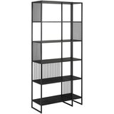 Actona Črn regal v kamnitem dekorju 85x185 cm Strington – | Shoptok.si