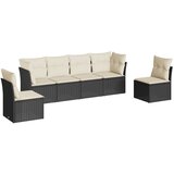 Maison Chic Seti vrtnega pohištva - Vrtna garnitura - Vrtni pohištvo set 6-delna z blazinami črna poli ratan, (21808701) | Shoptok.si