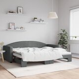 vidaXL Izvlečna dnevna postelja temno siva 90x200 cm blago Cene