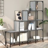 vidaXL Regal za knjige siva boja hrasta 122x30x132 cm od drva i metala Cijene