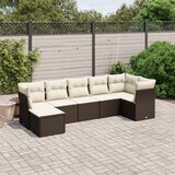 Maison Chic Seti vrtnega pohištva - Vrtna garnitura - Vrtni pohištvo set 7-delna z blazinami rjav poli ratan, (21803216) | Shoptok.si